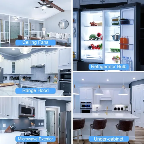 Vista 5 de Kei D28x Kel 2816x - Bombilla LED intermedia E17 de 3.5 W, repuesto compatible con refrigerador Kenmore 480LM 120V 5000K, bombilla de microondas