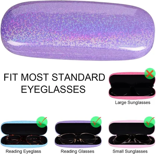 Vista 5 de ADBGV 3 fundas unisex rígidas para lentes, funda protectora para gafas, funda de gafas de sol con paño de limpieza
