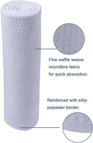 Vista 2 de Paños de cocina Sinland de 380 GSM, con tejido de microfibra cuadriculado