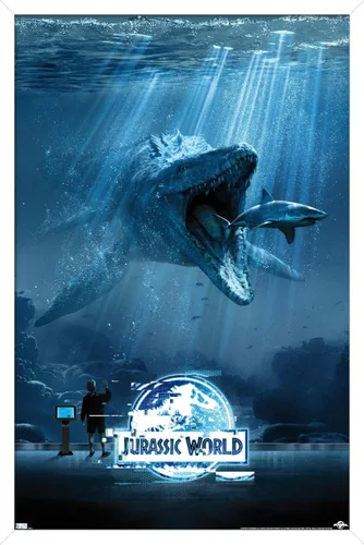 Vista 8 de Trends International Jurassic World - Póster de pared de agua, 14.725 x 22.375 pulgadas, versión premium sin marco