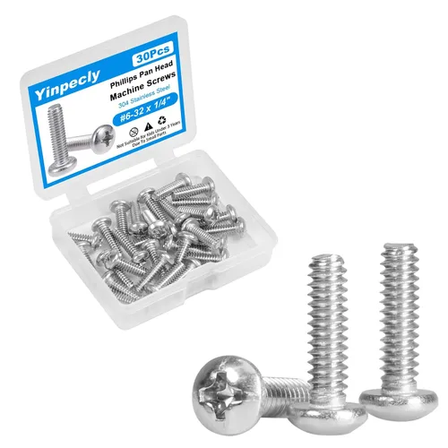 Vista 17 de 25 tornillos de máquina de cabeza plana #10-24 x 1/2" de acero
