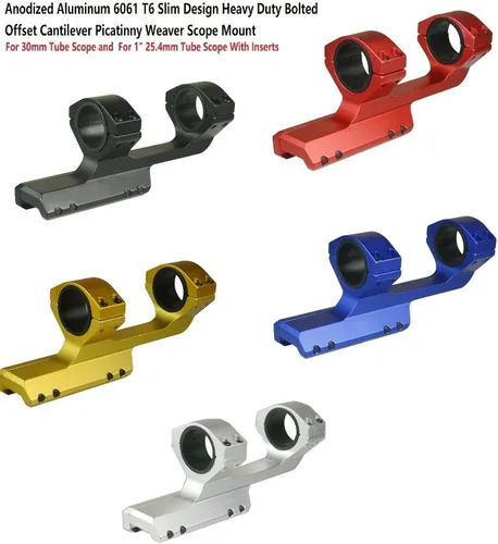 Vista 3 de Construcción premium, aluminio compensado Picatinny Weaver Scope Mounts 30mm/1" con insertos