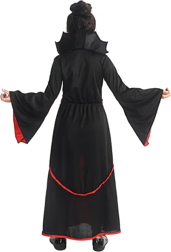 Vista 2 de SKCAIHT Disfraz de vampiro para niñas conjunto de cosplay de Halloween fiesta de disfraces