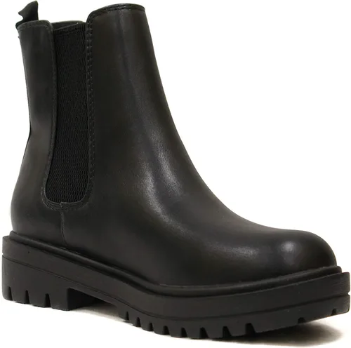 Vista 2 de Soda Pilot Botines Chelsea de tacón bajo para mujer con doble elástico