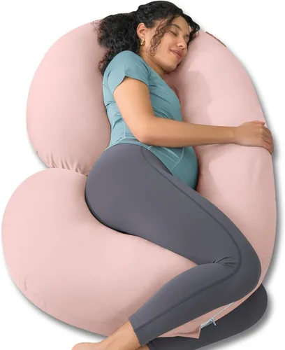 Vista 21 de INSEN - Almohada de embarazo, almohada corporal de maternidad para embarazadas, almohada de embarazo en forma de C con funda de almohada corporal