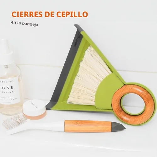 Vista 3 de Full Circle Tiny Team, Mini Cepillo Compacto y Juego de Recogedor, Escoba de Mano Portátil para Limpiezas Rápidas, Ideal para Hogar, Baño, Encimeras