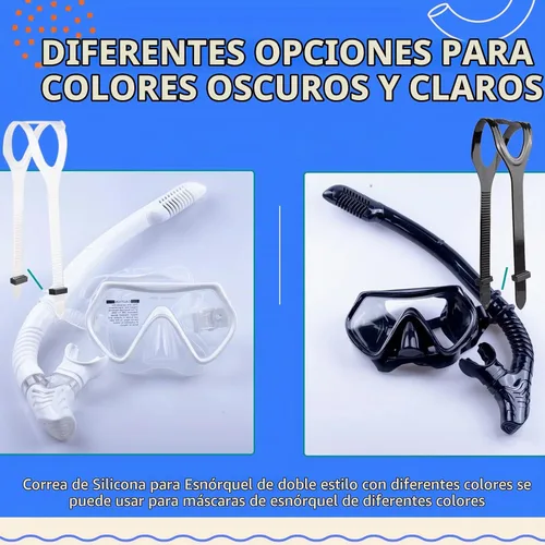 Vista 4 de Correa universal de silicona para máscara de buceo, dos colores, 4