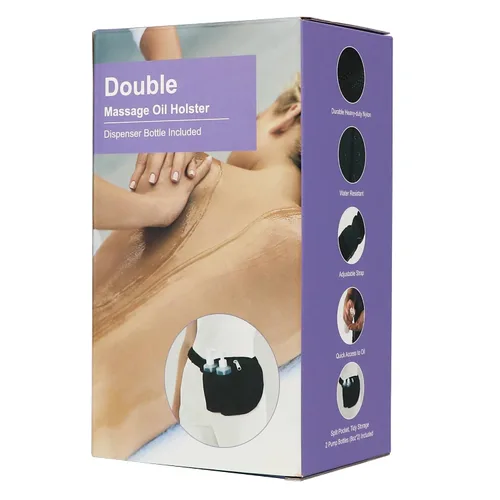 Vista 9 de Master Massage Bolsa de aceite de masaje para botella doble, bolsa de crema ajustable y bolsa de loción, kit doble, funda de loción para botella