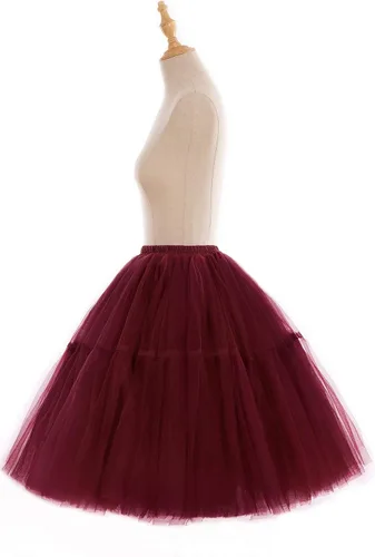 Vista 5 de BABYONLINE D.R.E.S.S. Falda tutú para mujer, falda de tul a la rodilla, falda de enagua de crinolina rockabilly tutú faldas deslizantes