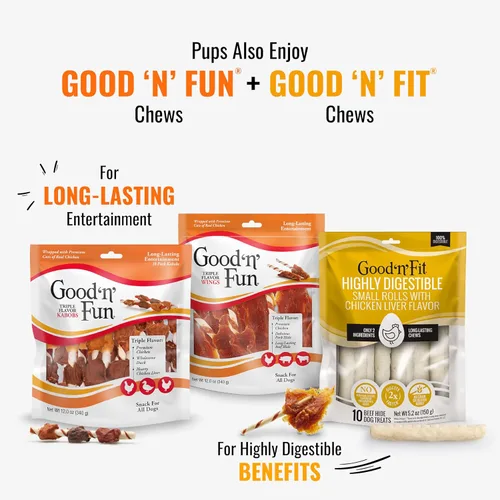 Vista 10 de Good 'n' Tasty Pilas de triple sabor con queso, 9 onzas, aperitivos de tamaño bocado para perros con pollo premium y queso real