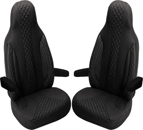 Vista 16 de Bremer SITZBEZÜGE Motorhome Seat Covers Ford Transit Custom Vanestro Atlantic Titanium WPL401 WPL401 - Black/Grey