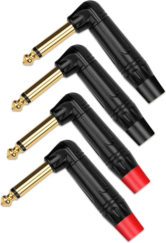 Vista 7 de Enchufe TRS de 1/4 de pulgada, paquete de 4 conectores de audio estéreo GOSYSONG de un cuarto de pulgada tipo de soldadura, resistente chapado