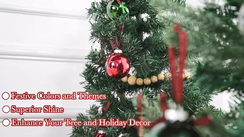 Vista 7 de Rae Dunn Adornos de Navidad, juego de 12 bolas de vidrio transparente con bonitos diseños navideños, decoraciones colgantes de 2.36 pulgadas