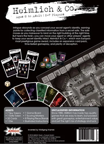 Vista 2 de Amigo Games Heimlich & Co. - Juego de espía galardonado para familias y adultos - Intriga, engaño y estrategia - Incluye paquete de expansión