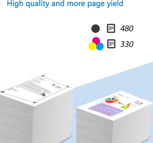 Vista 3 de SuperInk Cartucho de tinta remanufacturado compatible con HP F6U64A F6U63A 63 63XL 63 XL (tricolor negro, paquete de 2)