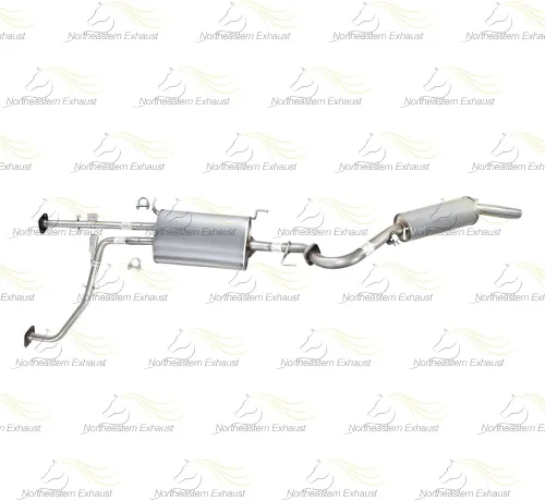 Vista 3 de Northeastern Exhaust Conjunto de silenciador central de acero inoxidable y kit de silenciador trasero compatible con Infiniti QX4 2001-2003
