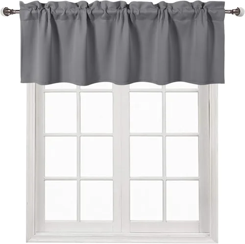 Vista 63 de DWCN Cenefa para ventana de cocina, con bolsillo para barra, para ventana, sala de estar/sótano, 36 x 16 pulgadas de largo, 1 panel, beige