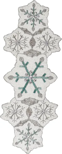 Vista 24 de Camino de mesa con cuentas de 36 pulgadas de diseño elegante infinito - Decoración de mesa para bodas, fiestas, días festivos, regalos y uso diario