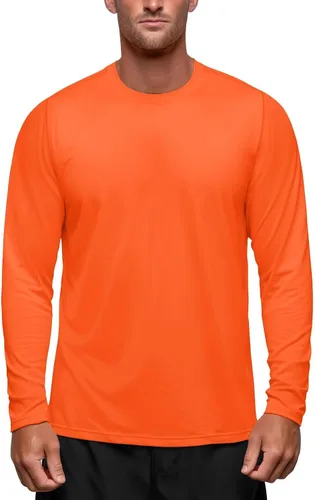 Vista 10 de Zengjo Camisetas atléticas que absorben la humedad para hombre, de manga larga, para entrenamiento, correr, gimnasio, rendimiento, protección UV