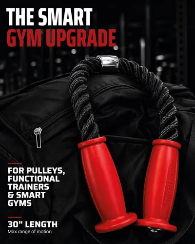 Vista 5 de THEFITGUY Combinación definitiva de cuerda de tríceps: 30 pulgadas de agarre ergonómico antideslizante cuerda de tríceps desplegable y cuerda