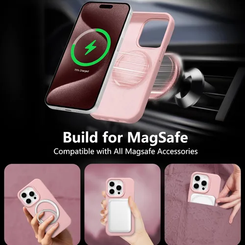 Vista 396 de Funda magnética de silicona para iPhone 13 Pro, color blanco antiguo [Compatible con Magsafe] [Forro de microfibra suave antiarañazos], funda