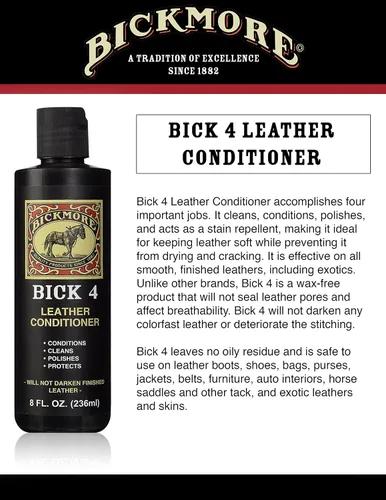 Vista 4 de Bickmore Kit de Cuidado para Botas - Bick 1 Bick 4 & Gard-More - Loción de Limpieza, Suavizante y Protector de Cuero - Para Limpiar, Suavizar