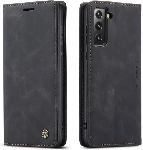 Vista 21 de Funda tipo cartera compatible con Samsung Galaxy S21 con tarjetero de bloqueo RFID, funda de piel con función atril para Samsung Galaxy S21 de 6.2