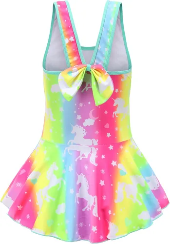 Vista 2 de Traje de baño de unicornio de una pieza para niñas, traje de baño de sirena, traje