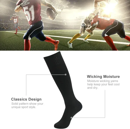 Vista 4 de Three street Calcetines de fútbol para béisbol, sóftbol, unisex hasta la rodilla, calcetines de compresión de tubo deportivo, 2-10 pares