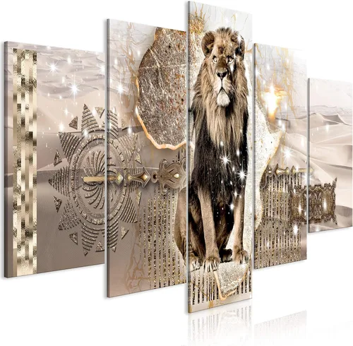 Vista 33 de artgeist Lienzo acústico para pared, diseño de África, 40 x 20 pulgadas, 5 piezas con impresión de sonido de espuma acústica, sala de arte de África