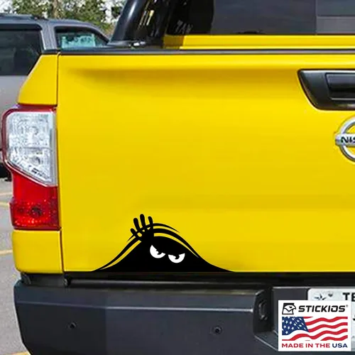 Vista 3 de Stickios Peekaboo - Calcomanía para automóvil, diseño de monstruo de Peeking para autos, camiones, carritos de golf, ventanas de vehículos