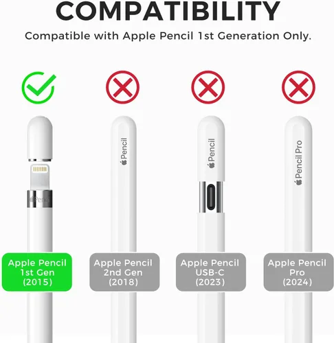 Vista 2 de TRONWIN Funda para Apple Pencil de 1ª generación, funda de silicona con agarre perfecto, diseño clásico con clip resistente compatible con Apple
