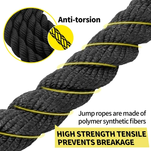 Vista 3 de Cuerda de saltar con peso para fitness, cuerda de entrenamiento muscular total de 2.4 libras para mujeres y hombres, cuerda de saltar para adultos