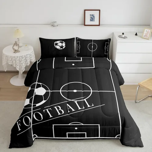 Vista 11 de Erosebridal Juego de ropa de cama de baloncesto tamaño individual para niños, juego de edredón deportivo para cancha de baloncesto, edredón marrón