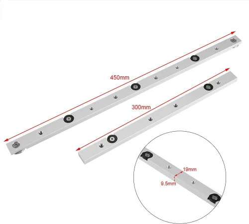 Vista 4 de Barra de inglete de aleación de aluminio, herramienta de carpintería duradera (11.81 pulgadas)