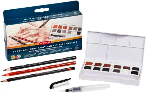 Vista 4 de Derwent Shade & Tone 2305903 - Juego de 16 piezas, colores naturales con tinta, grafito, lápices y carbón tintado, calidad profesional (2305903)