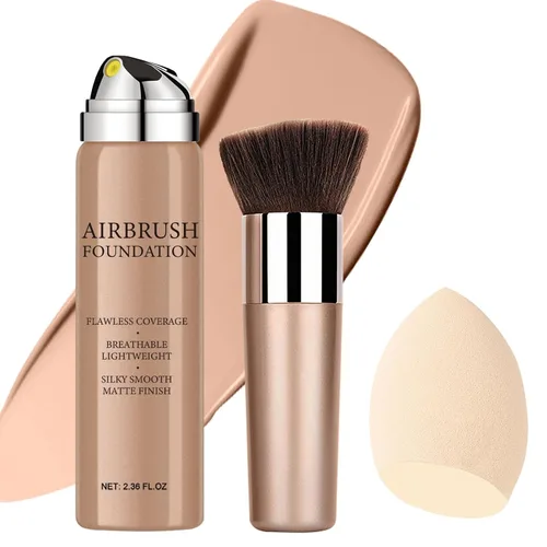 Vista 9 de Aerógrafo, base de maquillaje en aerosol, base de maquillaje impermeable de larga duración para iluminar, corrector e hidratación, acabado mate