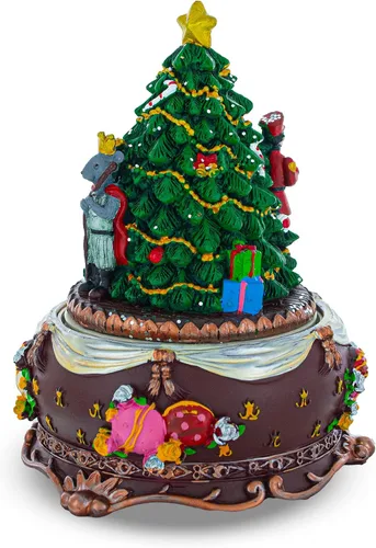 Vista 3 de BestPysanky Figurita musical navideña con cuerda de cascanueces y bailarina