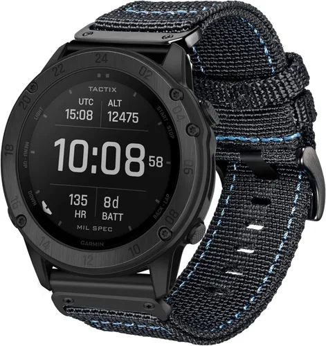 Vista 8 de Compatible con Garmin, correa deportiva de nailon para reloj fēnix/Forerunner/Vivoactive/Approach/MARQ/quatix/D2 Series resistente banda de repuesto
