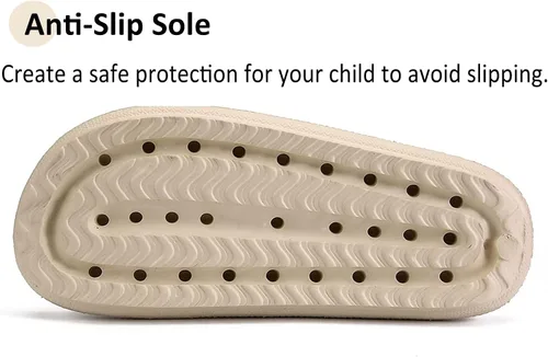Vista 4 de sharllen Sandalias de nube para niños y niñas, pantuflas de casa, cómodas pantuflas de nube para niños, antideslizantes, para niñas, sandalias