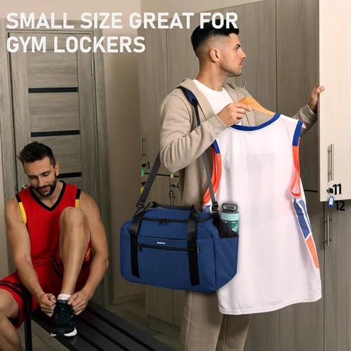 Vista 2 de ECOHUB Bolsa de gimnasio deportiva con bolsillo para ropa húmeda y bolsa para zapatos, bolsa de lona impermeable para hombres y mujeres, bolsa