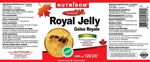 Vista 6 de Nutridom Royal Jelly 1000mg Softgels-120 cápsulas blandas Opción de paquete (una botella)