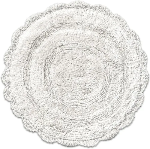 Vista 61 de Chardin home Alfombra de baño de ganchillo beige, alfombra de baño ovalada 100% algodón con borde de ganchillo artesanal hecho a mano, alfombra