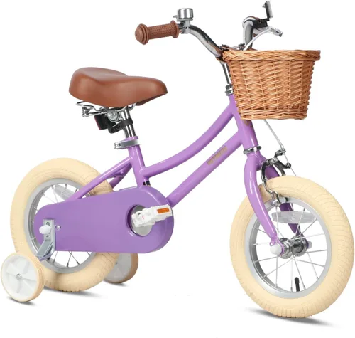 Vista 43 de Petimini Vintage Kids Bike for Girls, 12–20 Inch Classic Bicycle with Wicker Basket & Bell, High Tensile Steel Frame, Training Wheels (12–18”), 85%