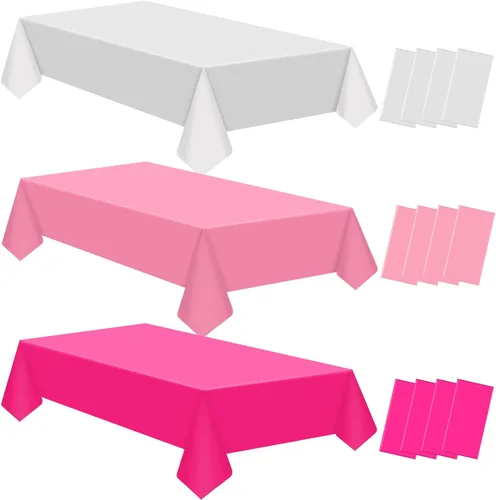 Vista 8 de Juexica 12 Pcs Disposable Plastic Tablecloth 54" x 108" Waterproof Table Cover Plastic Decorative Table Cloth for Birthday Graduation Ocean Theme