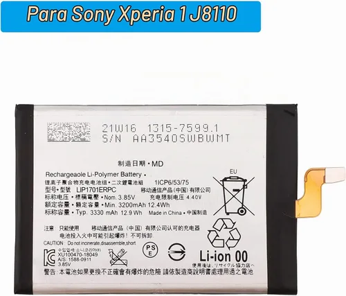 Vista 2 de Batería de repuesto LIP1701ERPC compatible con Sony Xperia 1 J8110 J9110 1315-7600 con herramientas