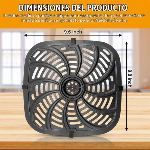 Vista 2 de Sartén para freidora de aire Chefman 8 cuartos TurboFry 8 cuartos de galón 4 en 1 freidora de aire RJ38-SQSS-8T, accesorios para freidora de aire