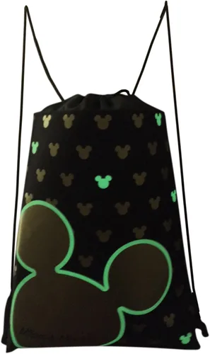 Vista 2 de Disney Mickey Mouse - Mochila con cordón que brilla en la oscuridad con cartera de muñeca (dorado), Oro