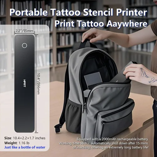 Vista 5 de HPRT Impresora portátil inalámbrica conexión Bluetooth MT660 soporte móvil sin tinta térmica 8.5 x 11 pulgadas carta de Estados Unidos y plantilla