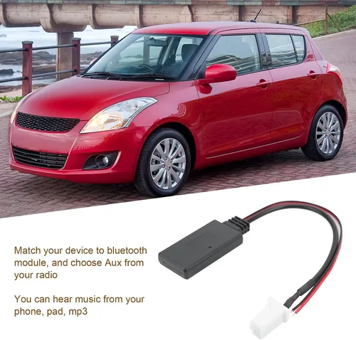 Vista 3 de Fydun Adaptador de cable auxiliar de audio para Swift Vitara Jimny 5.0 módulo de música MP3 AUX en adaptador de cable
